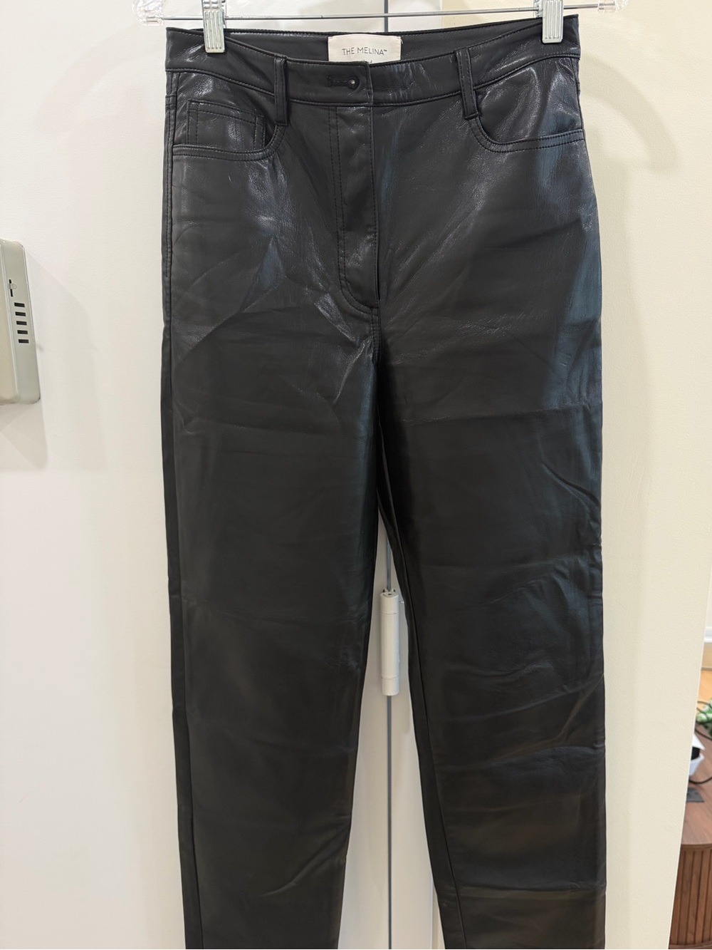 Wilfred Black Straight-Leg Leather Jeans